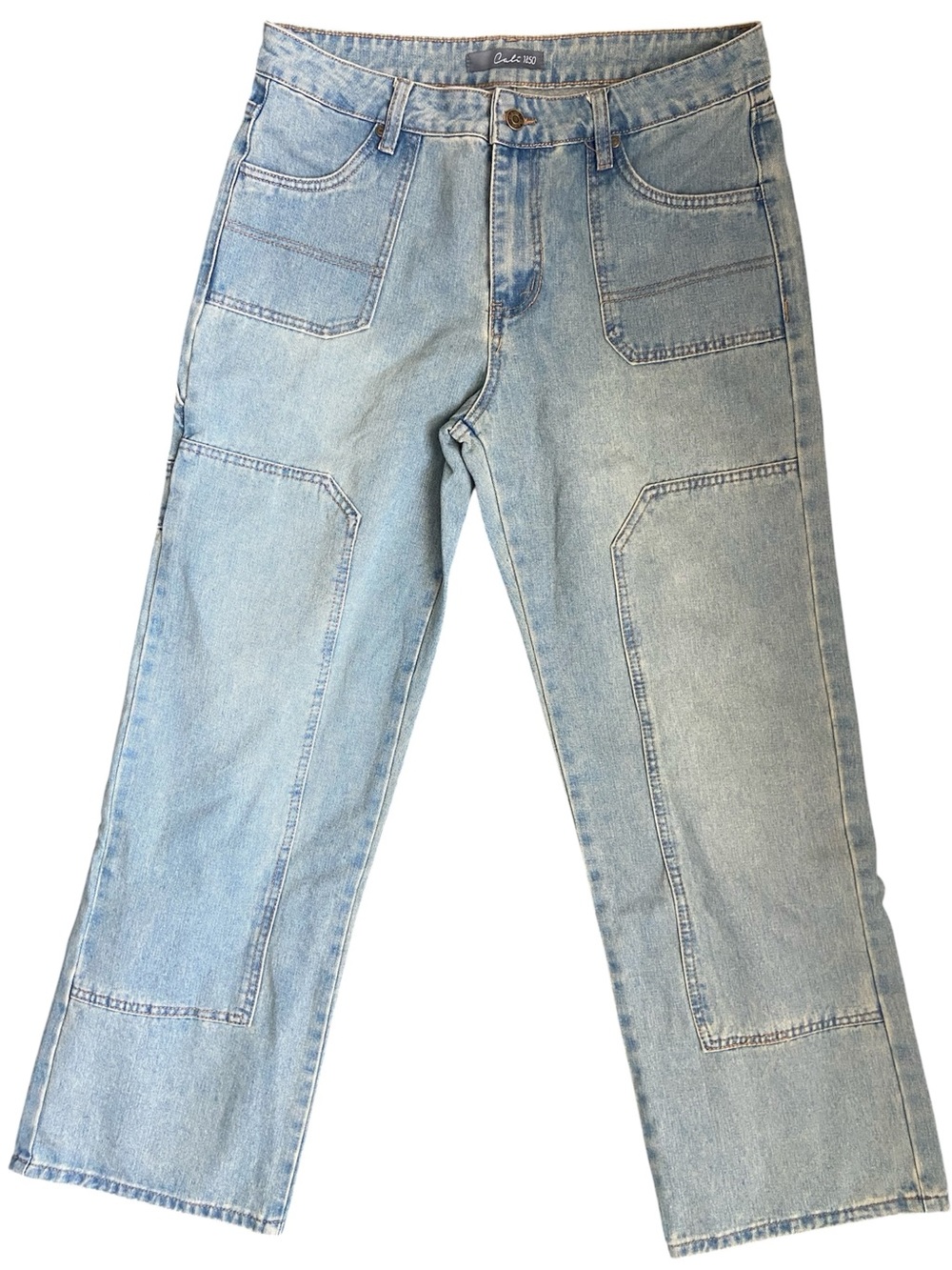 Cali 1850 Light Wash Carpenter Jeans Utility Pocket Wide Leg Jeans Size 13/31